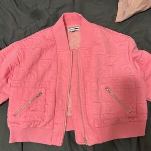 Fashion Nova Pink Crop Jacket And Joggers